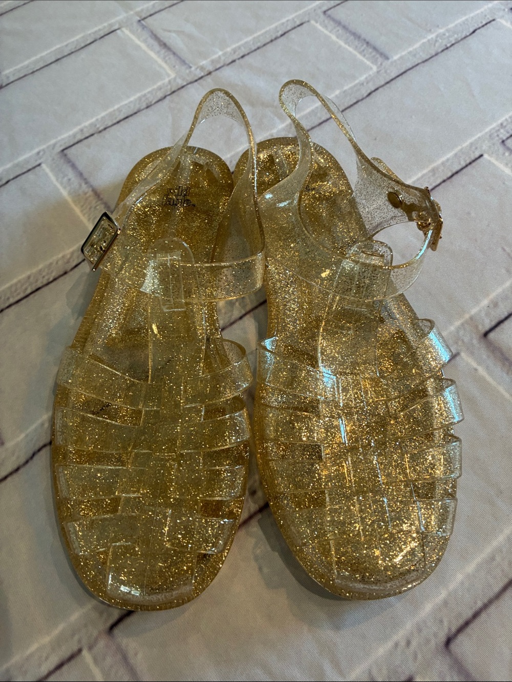 🎉NEW LISTING!🎉Wild Fable Gold Glitter Jelly Sandals for Women - Clear Gold